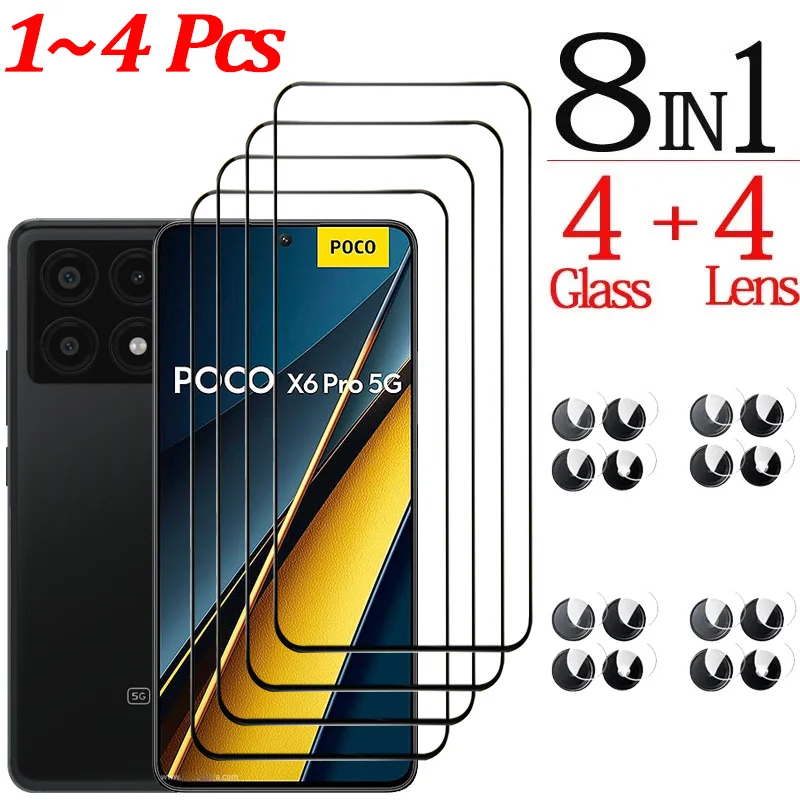 Temperované sklo pre Poco X7 X6 F6 PRO 5G Chránič obrazovky a fotoaparát Film Pocox6 Pro Front Glass Poco M6 Pro Cristal Templado Poco X6 Pro Protector Pantalla Poko X5 F5 Pro Phone Protective Film
