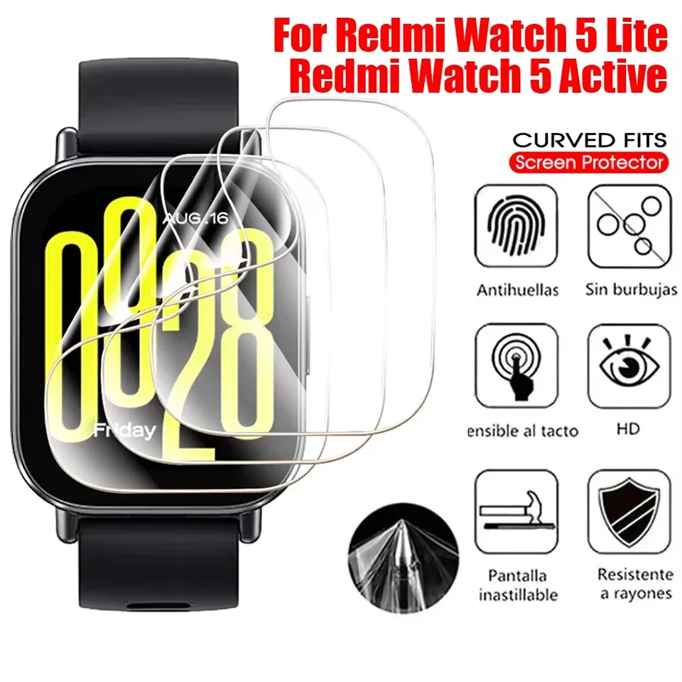 Temperované sklo pre Xiaomi Redmi Watch 5 3 Active Lite Smart Watch Screen Protector Anti-Scratch Mi Redmi Watch 4 Prottiecve Film