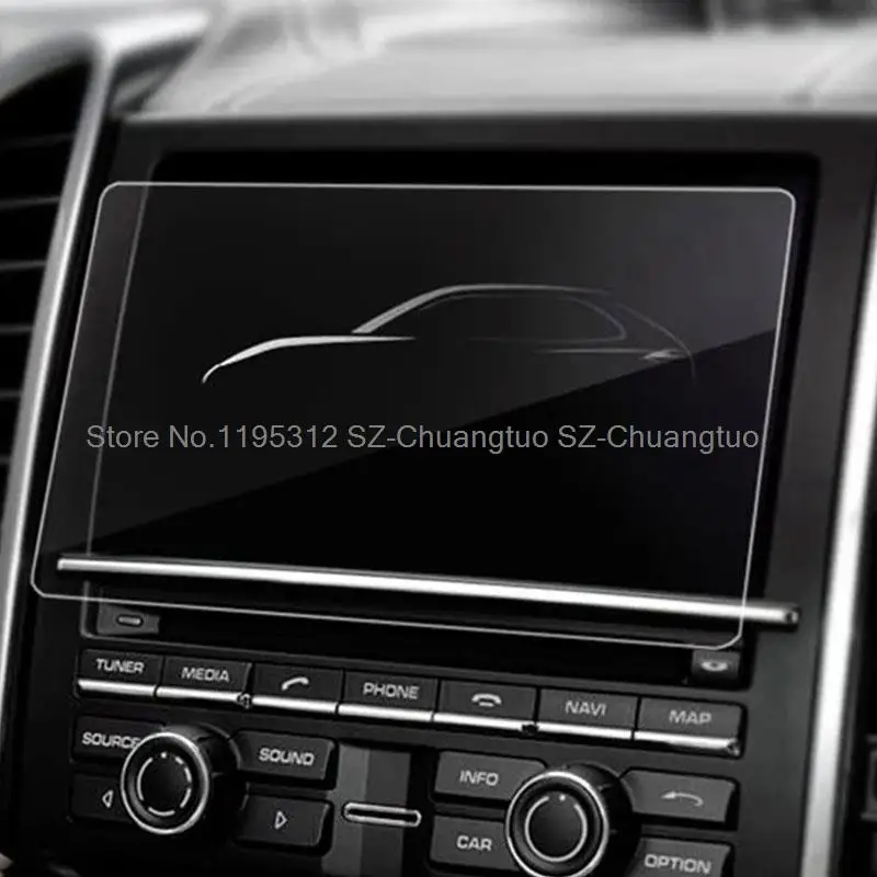 Temperovaný sklenený film Ochrana pre chráničku pre Porsche Panamera Macan Cayenne 7-palcový automobil GPS navigáciu LCD interior anti-štrku