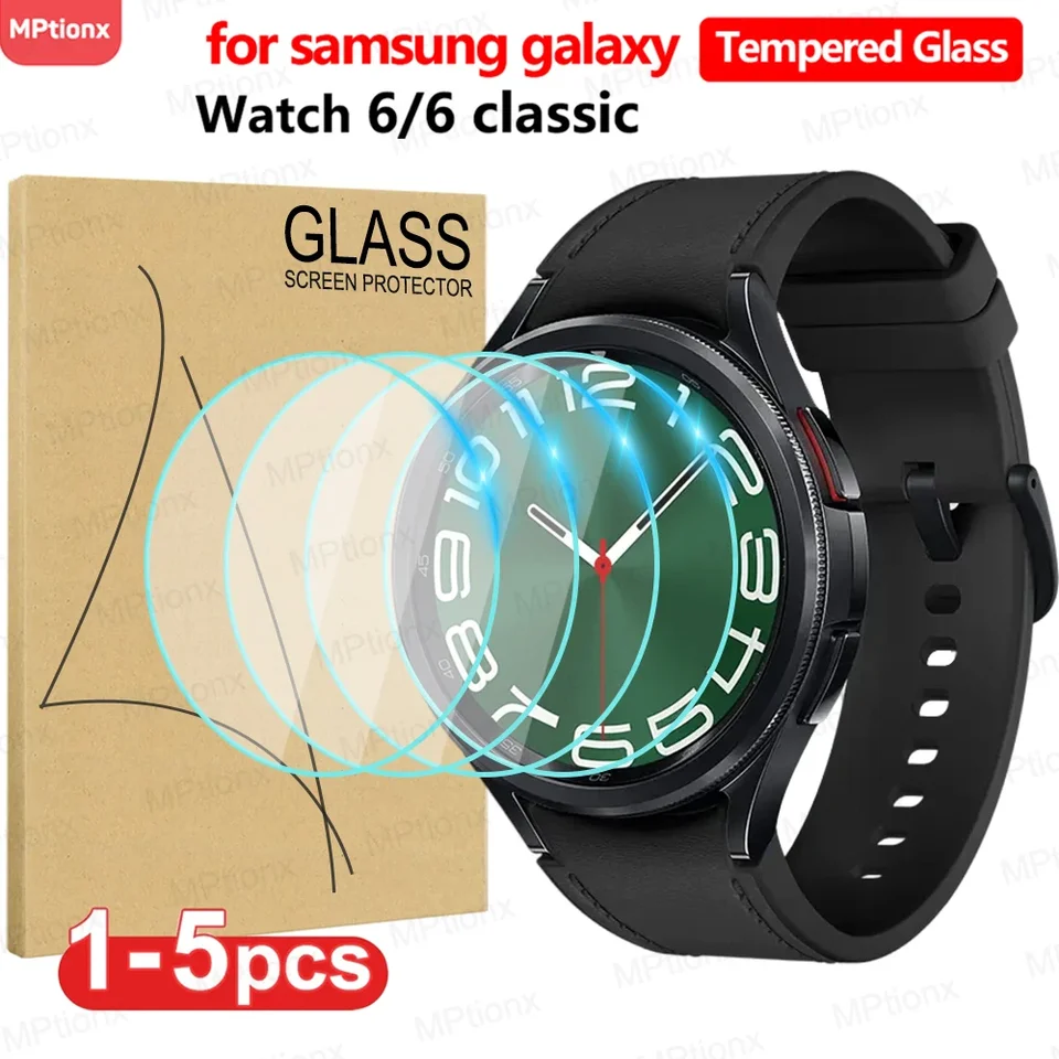 Templované sklo pre Samsung Galaxy Watch 6 40 mm 44 mm HD Film Film Anti-Scratch pre Galaxy Watch 6 Classic 43 mm 47 mm