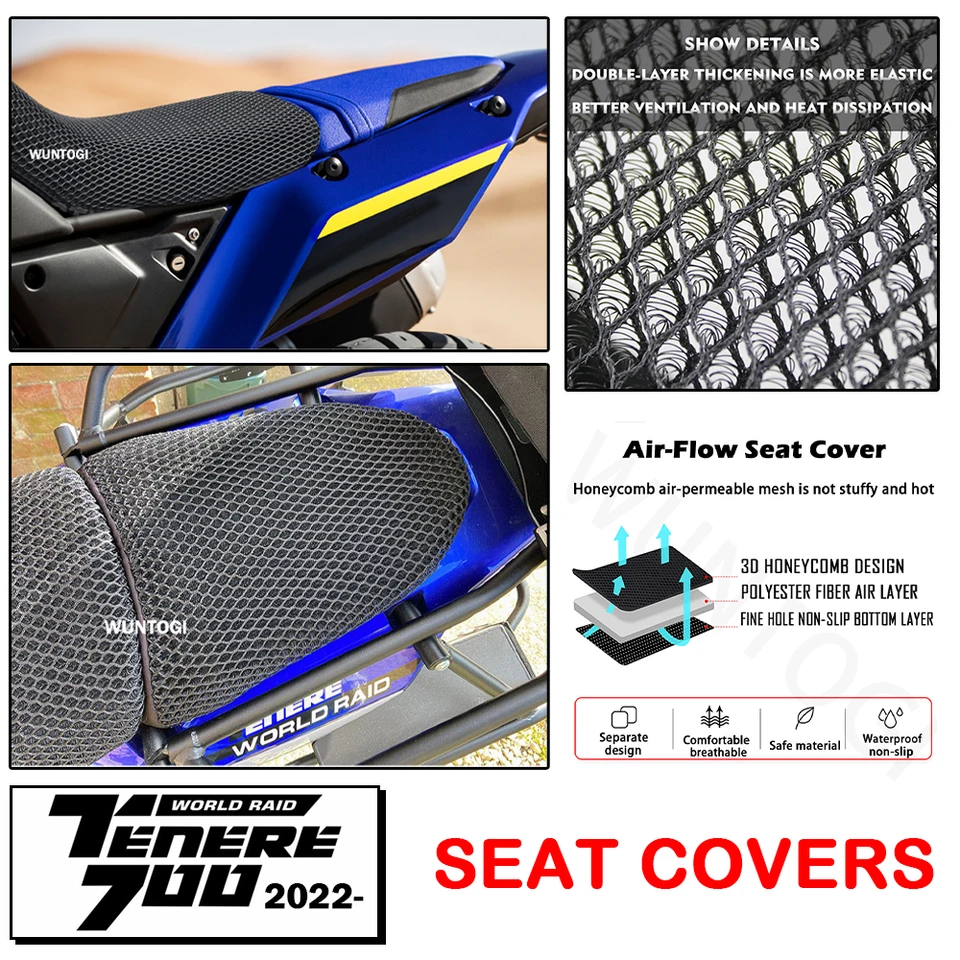 TENEER 700 World Raid Accessories Motorcycle Sededníky pre Yamaha Tenere 700 World Raid 2022 T700 T7 Chráni vankúš