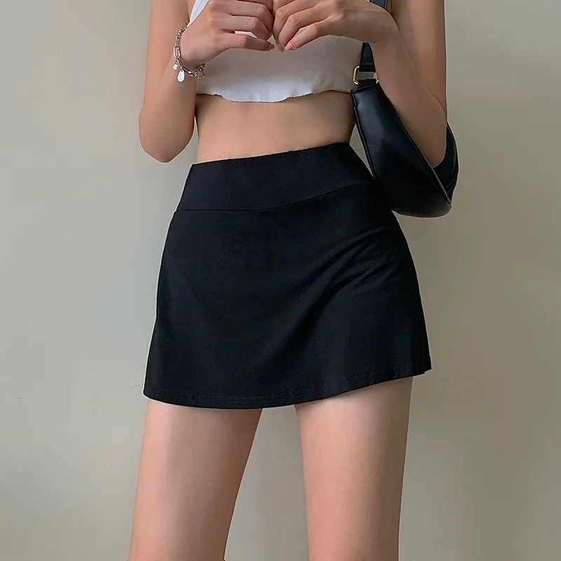 Tenisová sukňa Ženy High Wase Sexy Girl Tesná taška Hip Krátka sukňa Summer Šport Culottes Split A-line Mini sukňa y2k
