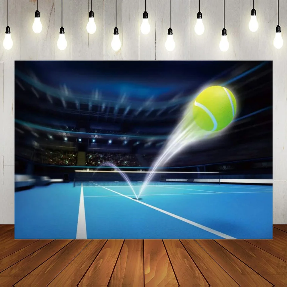 Tenisový kurt Photography Pozadie štadióna Lights Flying Tennis Ball Stadium Game pozadie pozadia štúdio propags photo stánok