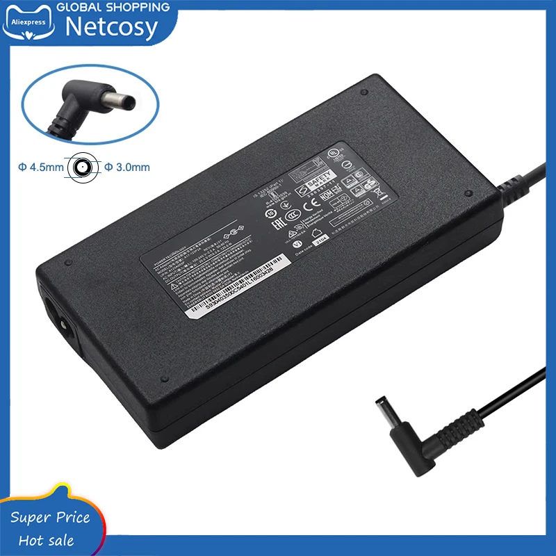 Tenký 20V 6A 120W A17-120P2A 4,5x3,0 mm nabíjačku adaptéra pre notebook pre MSI GF63 tenký 10Sc 10Scs 10ScSR 10SCX 10SCXR 10UC 10UD 11SC