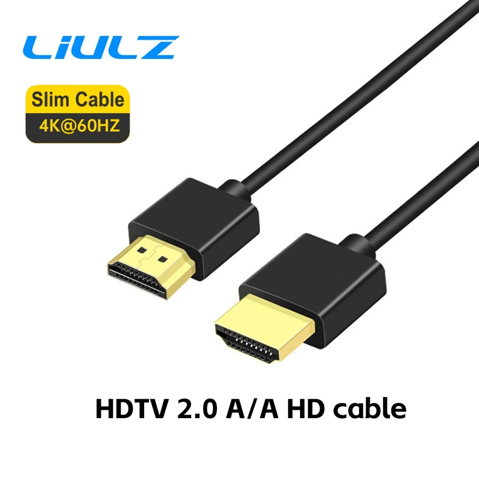 Tenký kábel HDTV 4K 2,0 tenký HDTV Muž na samec pre mužský kábel pre splitter PC Splitter Monitor Audio Video kábel tenký HDTV 1M 1,5 m 2M 3M