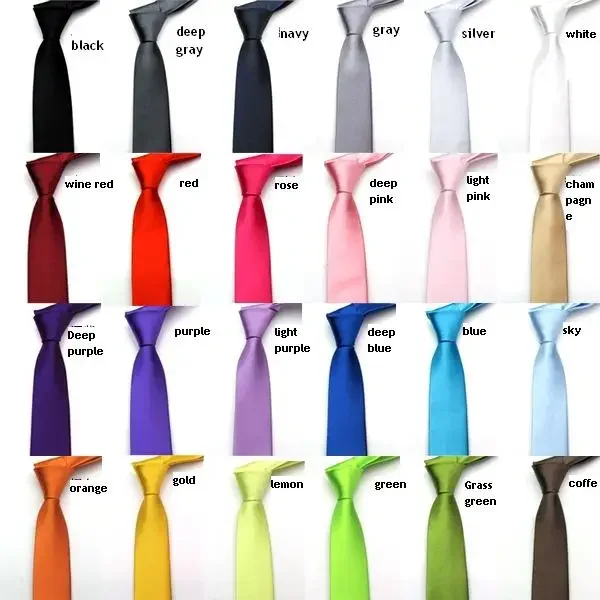 Tenký úzky čierny kravata Men 5 cm Príležitostná šípka Skinny červená krava