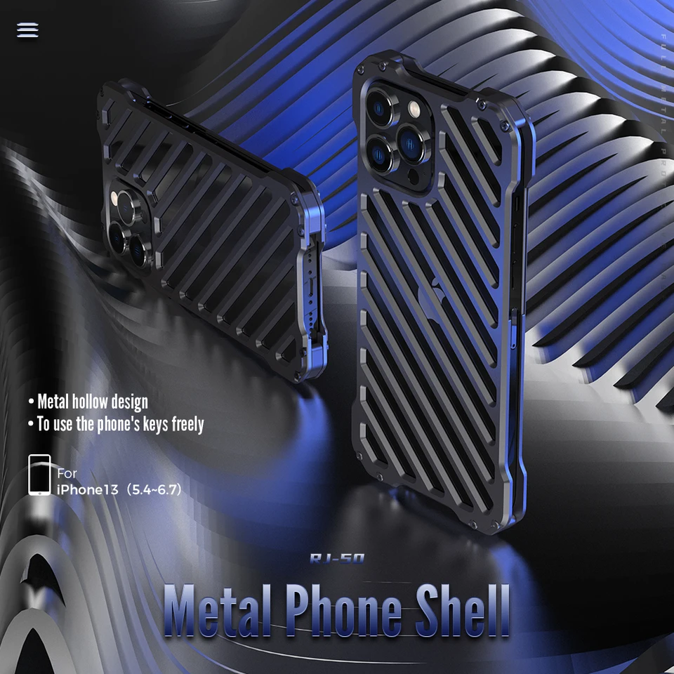 Teplo rozptyl kovový telefón pre iPhone 12 13 14 15 16 Pro Max Hliníkové hliníkové duté telefónne plášť pre iphon 16 Promax