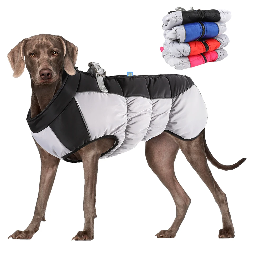 Teplé fleece veľké psie bundy zimné psie oblečenie reflexný vodotesný psí kabát pre stredne veľké psie oblečenie