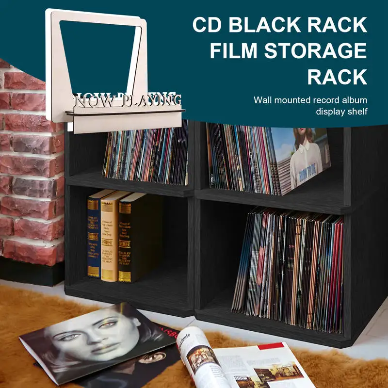 Teraz hranie vinylového rekordu 3D retro držiteľ pre vinyl záznamy drevený stojan vinyl darčekový nápad na gramofón