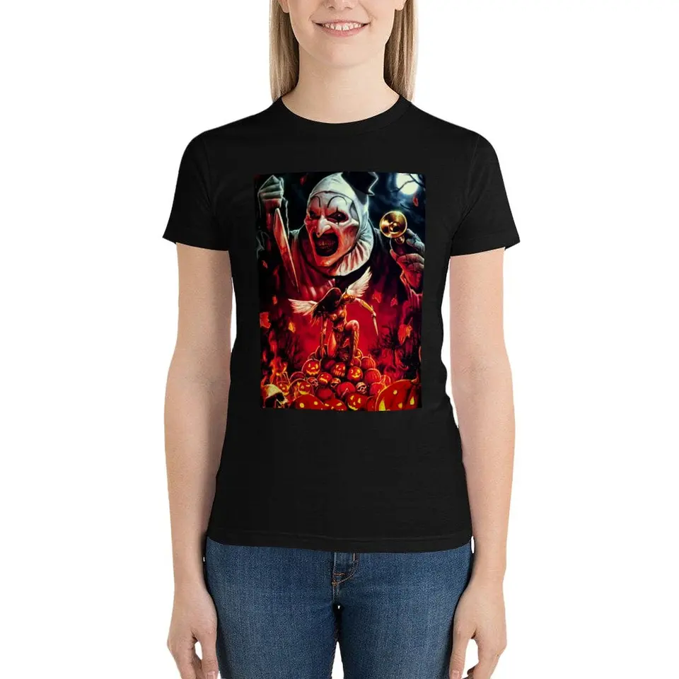 Terifikátor Art The Clown Horror Merch Plagát Tričko Kawaii oblečenie letné topy roztomilé topy dámske oblečenie dámske tričko tričko