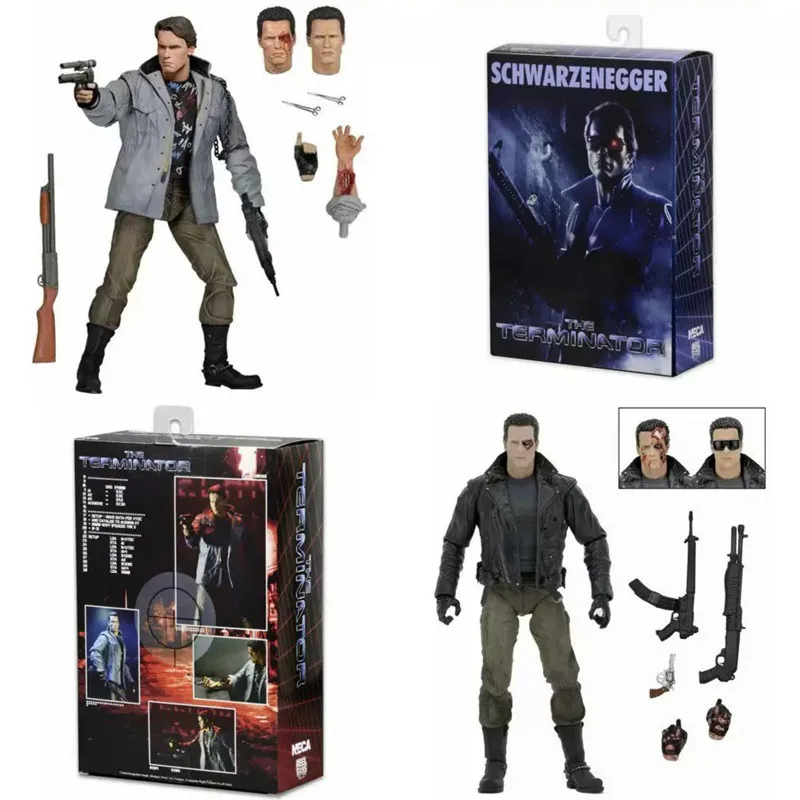 Terminátor postava neca Terminátor Schwarzenegger Deň úsudku T-800 Arnold akčná postava Model Vianočný darček 18 cm