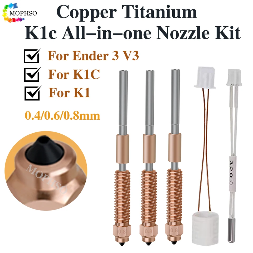 Termistor pre Creality K1C DZZLS High Flow Tlač HOTEND DYZY Keramická vykurovacia trubica pre CREALITY K1/K1 Max Ender-3 V3