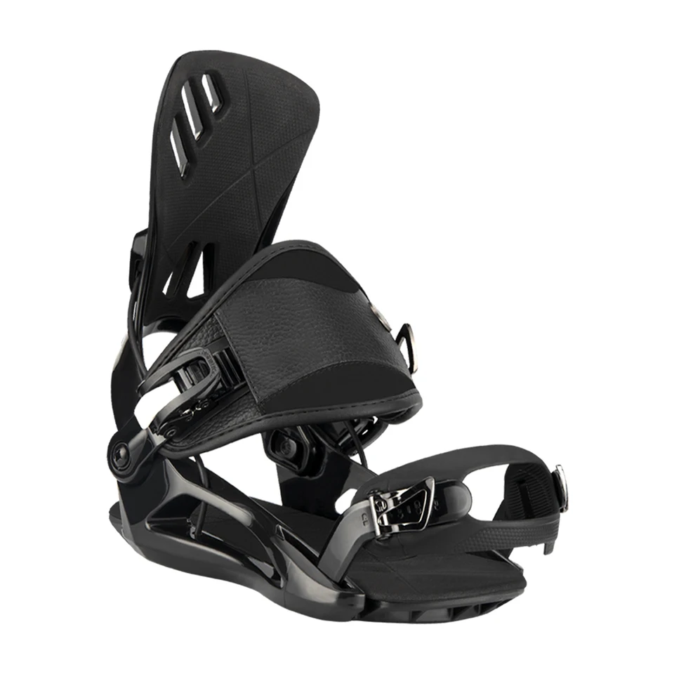 Terror FT540 Snowboard viaže hybridné uhlíkové vlákno kované kovové sponky s vysokou pevnosťou skleneného vlákna vystuženého nylonového rámu