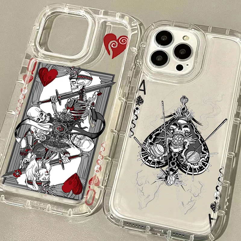 Terror Poker Skull Love Case pre Xiaomi Redmi Poznámka 13 12 Pro Plus 12s 11S 10 10S 9s 8 Pro 12c 10c Shock odolný voči číre
