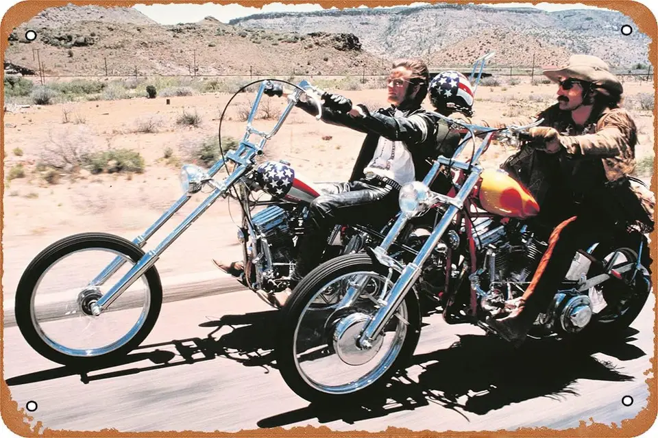 Tersshawl Easy Rider Plagát Movie cínová značka Vintage Cafe Bar Pub Man Cave Domáca stena dekor kovový plagát 8x12 palca