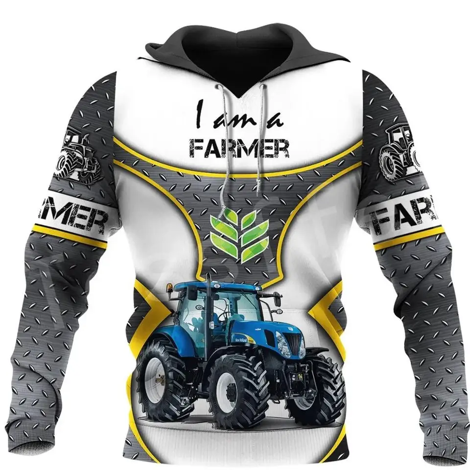 Tesffel Worker Farmer Tractor Instrument Funny Newfashion dlhé rukávy 3Dprint zips/mikiny/mikiny/bunda/muži/ženy A-8