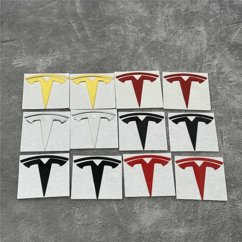 Tesla Car Front Emblem Zadný kmeň Sticke Sticke pre model 3 režim y kovové logo Výmena zadných a zadných log sčernenia