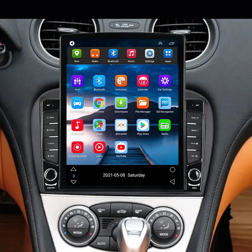 Tesla Typ Android 13 Car Radio GPS pre Benz Mercedes SL R230 SL350 SL500 SL55 SL600 SL65 2 DIN Multimedia Video DVD Player RDS