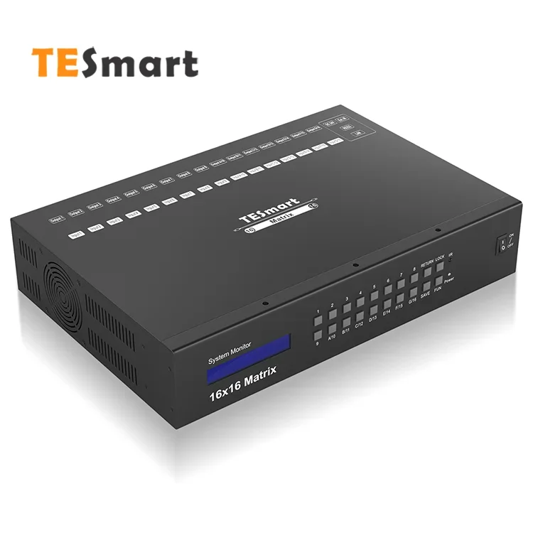 Tesmart Low MOQ 16x16 Ultra HD Video MATRICE 4K Podpora EDID Management Ir Rremote LAN RS232 CONTROL HDMI Matrix pre inžinierstvo