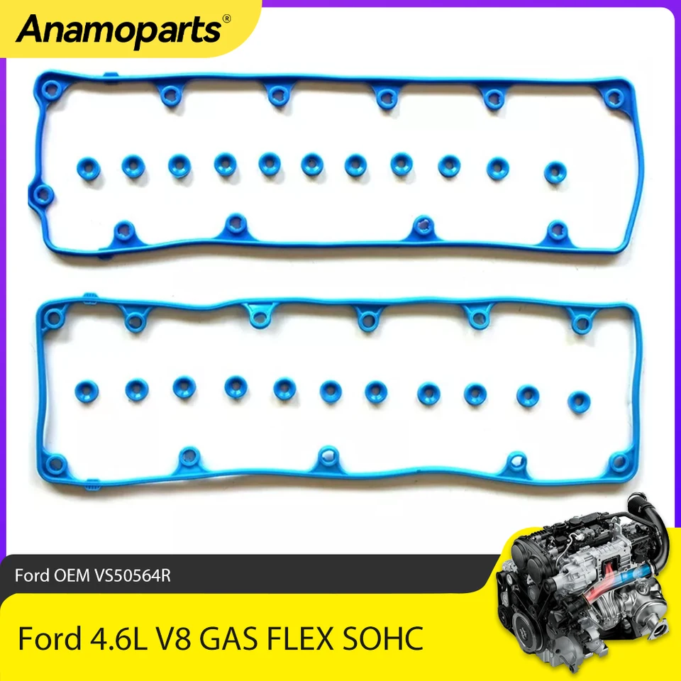 Tesnenia pokrytia ventilového krytu motora Nastaviť Fit 4,6 L pre Ford Lincoln Mercury 4,6L V8 Gas Flex SOHC 2002-2012 OEM VS50564R
