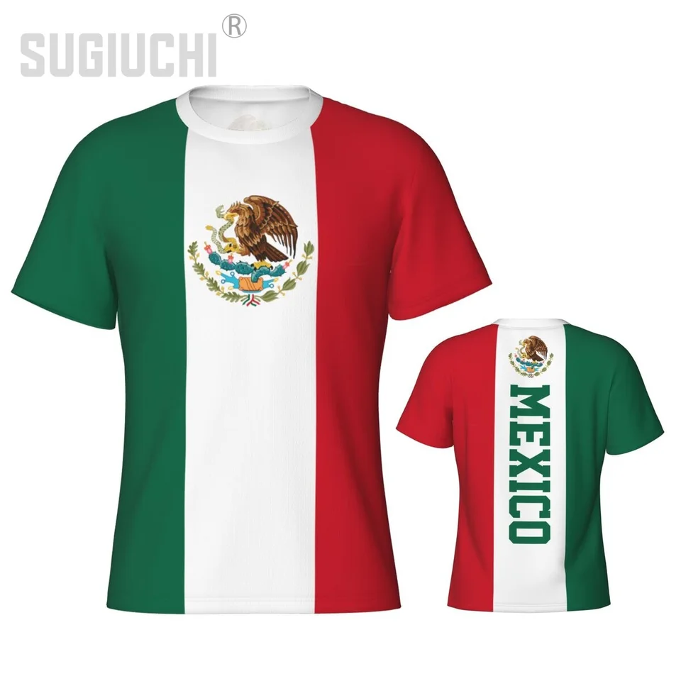 Tesné športové tričko Mexiko vlajka Mexická 3D pre mužov Dámske Tees Jersey oblečenie futbalových futbalových fanúšikov darček pre vlastenecké tričko