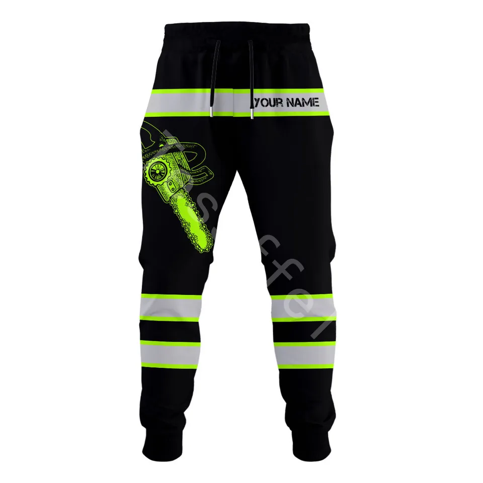 Tessffel Logger Prispôsobený názov Lumberjack 3D tlačené príležitostné nohavice Nové módy Streetwear Jeseň voľné športové nohavice L32