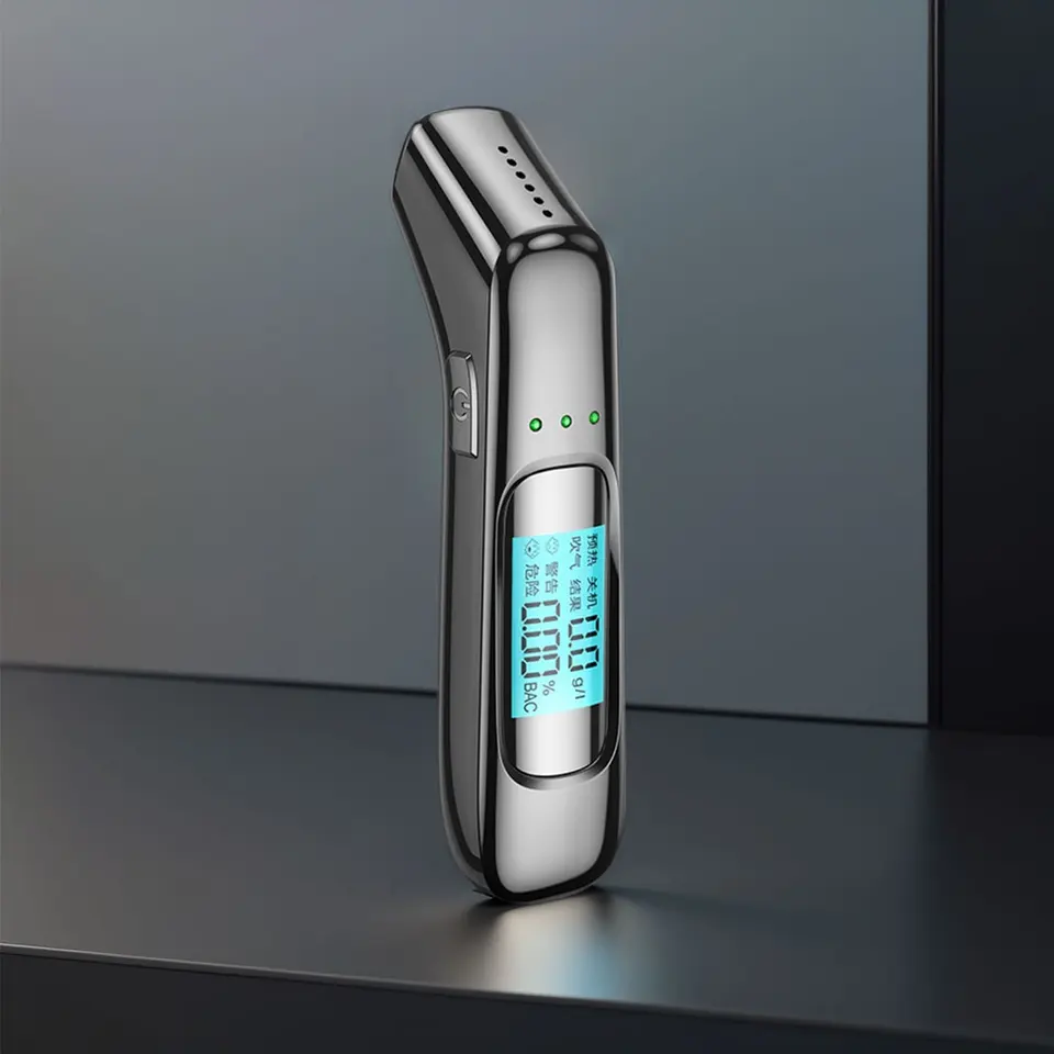 Tester alkoholu Profesionálny dychový tester alkoholu s LCD obrazovkou bez kontaktu Breathalyzer USB nabíjateľné pre profesionálne použitie