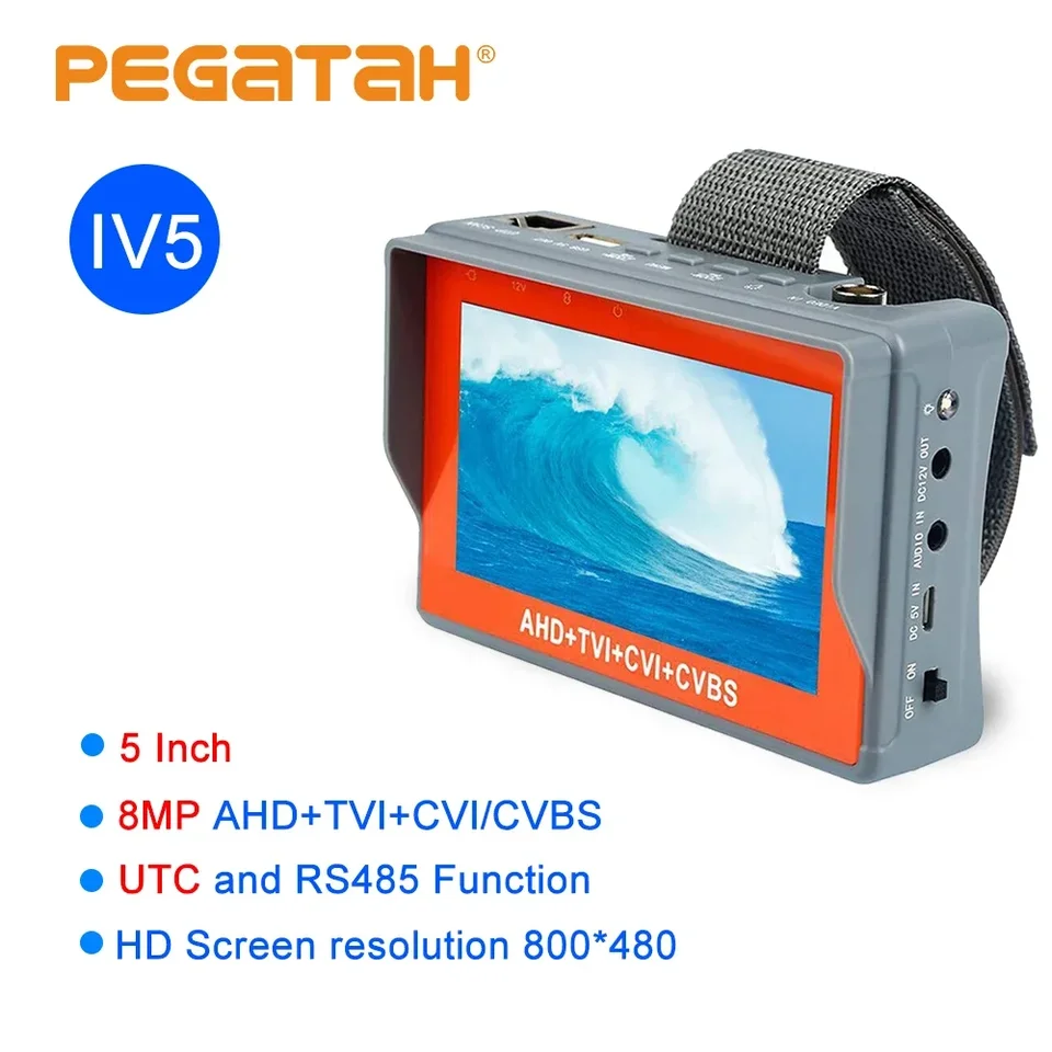 Tester CCTV 5-palcový 8MP fotoaparát CCTV Video Tester AHD Tester Monitor TVI CVI CVBS Mini Monitor Support UTC PTZ Tester Camera