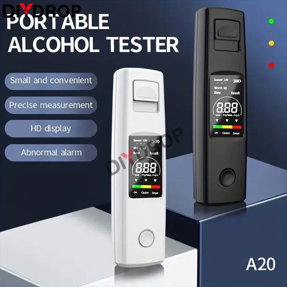 Tester digitálneho alkoholu s LCD zobrazuje prenosné profesionálne nabíjanie dychového nabíjania na pod vplyvom alkoholu s alkoholom
