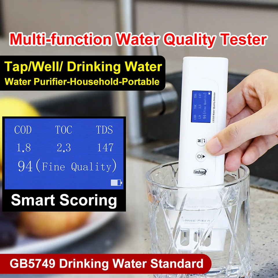 Tester kvality vody TDS EC Meter PPM COD TOC Profesionálny digitálny tester kvality vody pre pitnú vodu drsnú LS310