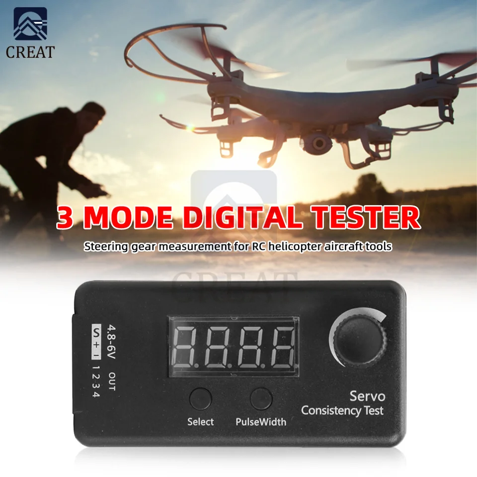 Tester riadenia 3 režimy Digitálne servo / ESC Uniformity Tester Meranie prevodového stupňa pre náradie automobilu RC vrtuľníka lietadla