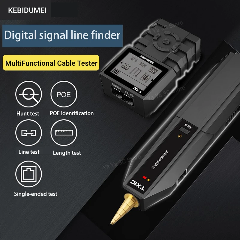 Tester sieťového kábla RJ45 Káblové sledovanie drôtového vodiča Tracer LCD LCD Digitálna sieťová linka Finder DREB DREE POE CHERER WIREMAP UTP TESTER