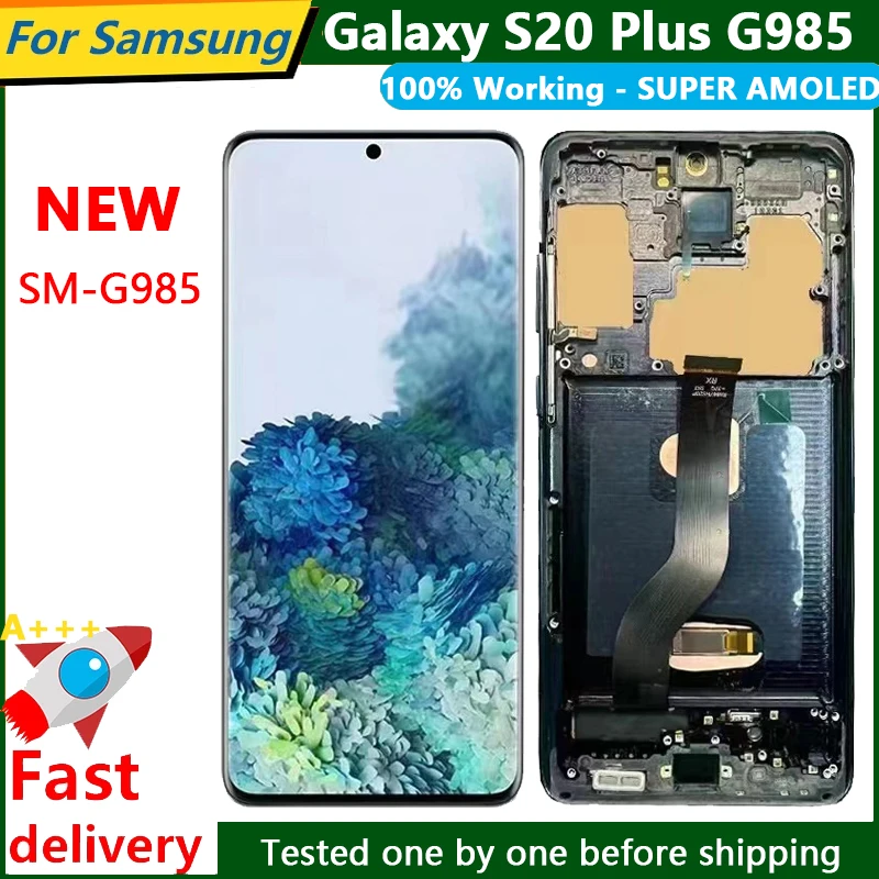 Testované nové pre Samsung Galaxy S20 Plus OLED displej s digitalizátorom dotykovej obrazovky pre Samsung S20+ LCD SM-G985 G985F G985DS