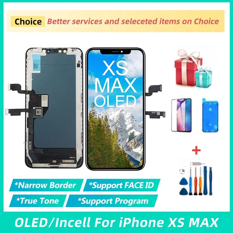 Testované OLED pre iPhone XS Max OLED LCD Screen Screen Screen 6,5 -palcový displej 3D dotyková obrazovka Plná zostava s opravárenskou súpravou