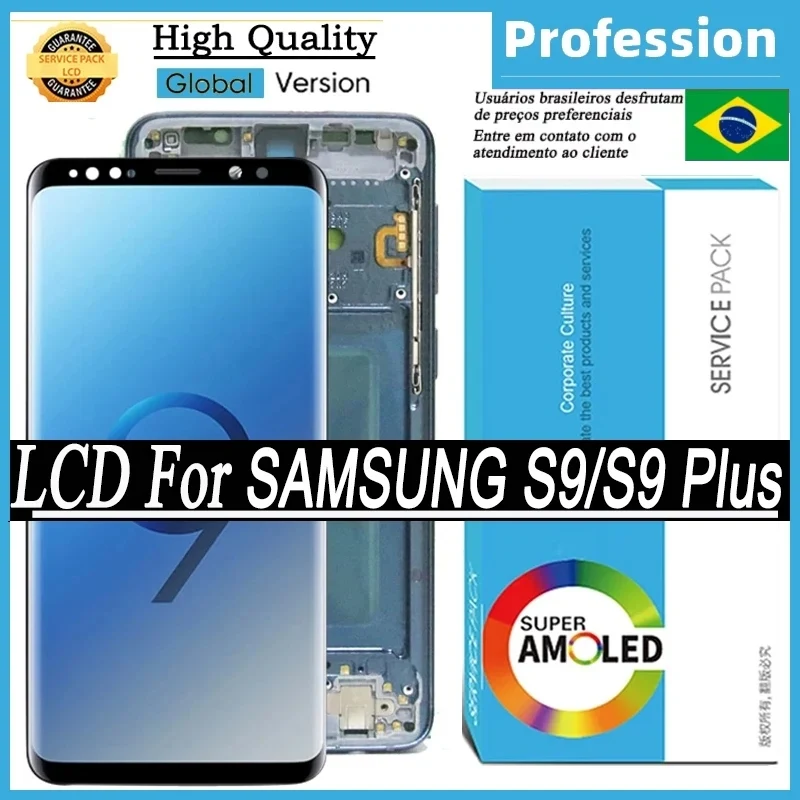 Testovaný displej AMOLED pre Samsung S9 G960 G960F S9+ S9 Plus G965 G965F LCD DIGITÁRNE DIGITÁRNE DIGITIZERIST