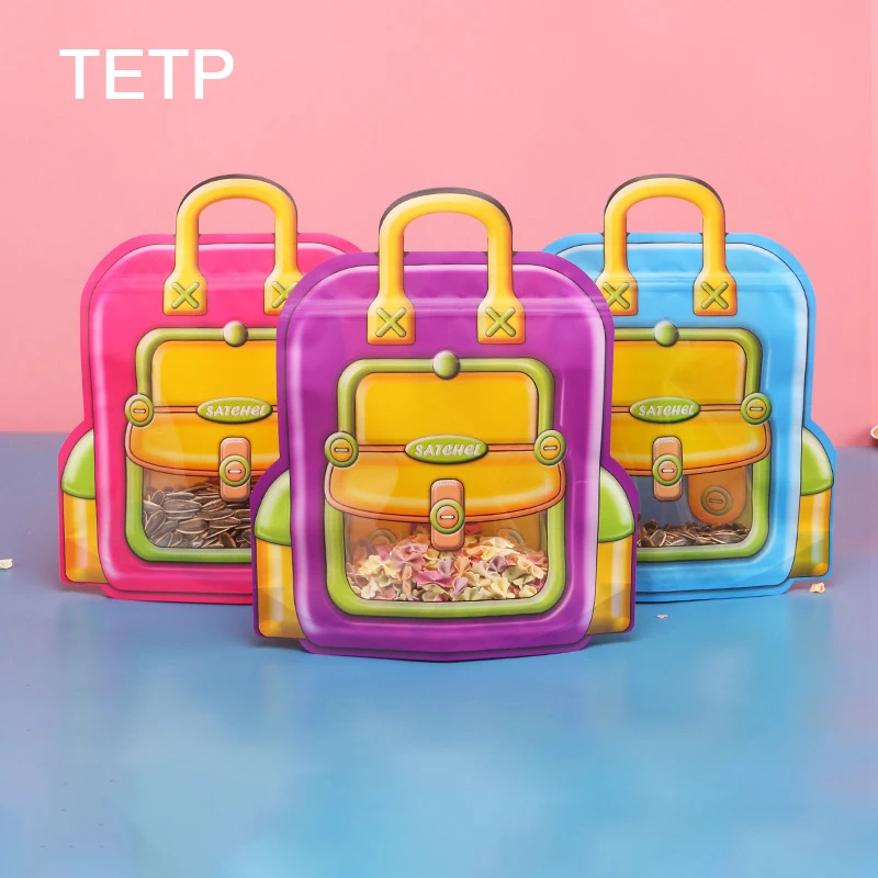 Tetp 100ks Schoolbag Darčekové tašky narodeninové oslavy Deň detských cukroviniek Candy Cookies chlieb čokoládová obal
