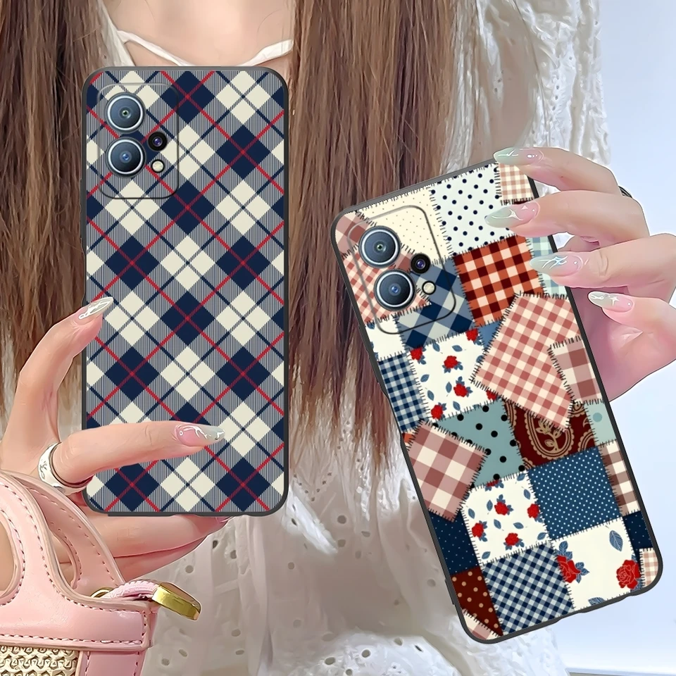 Textúra mriežky mriežky Mobilný mobilný telefón puzdro pre Huawei P60 P50 P40 P30 P20 P10 P9 P8 PRO LITE PLUS BLACK Soft THEE PHELL