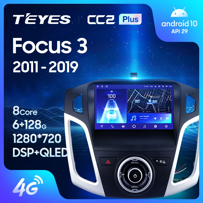 Teyes CC2 Plus pre Ford Focus 3 Mk 3 2011 - 2019 Car Multimedia Video Player Navigation GPS Android č. 2Din 2 DIN DVD