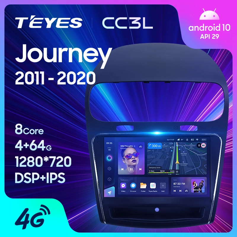 TEYES CC3L WiFi pre Dodge Journey JC 2011 - 2020 Car Multimedia Video Player Player Navigation Stereo GPS Android No 2Din 2 DIN DVD