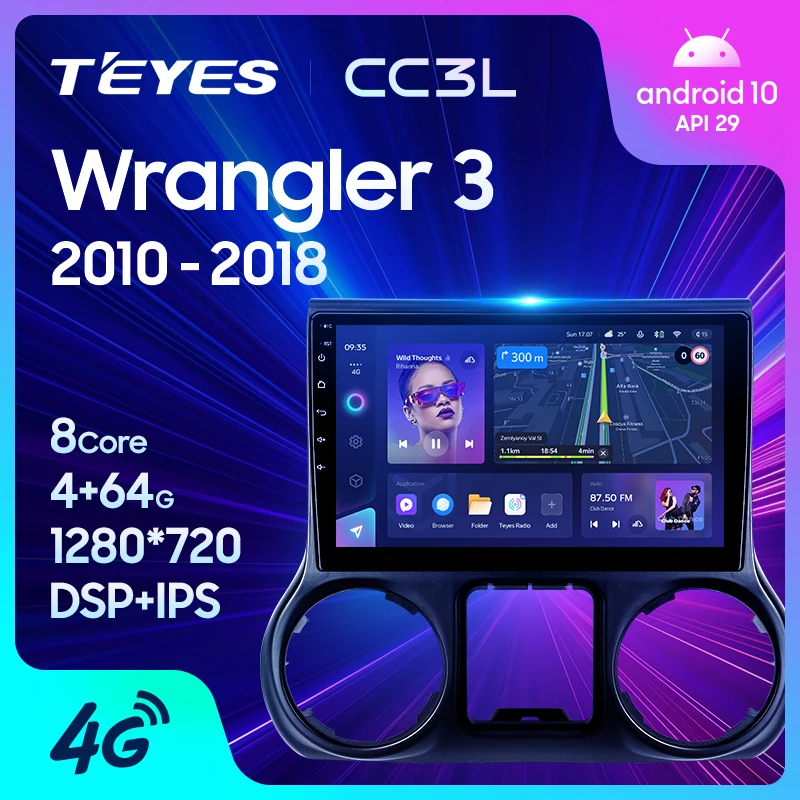 Teyes CC3L WiFi pre Jeep Wrangler 3 JK 2010 - 2018 Car Multimedia Video Player Navigation Stereo Android No 2Din 2 DIN DVD