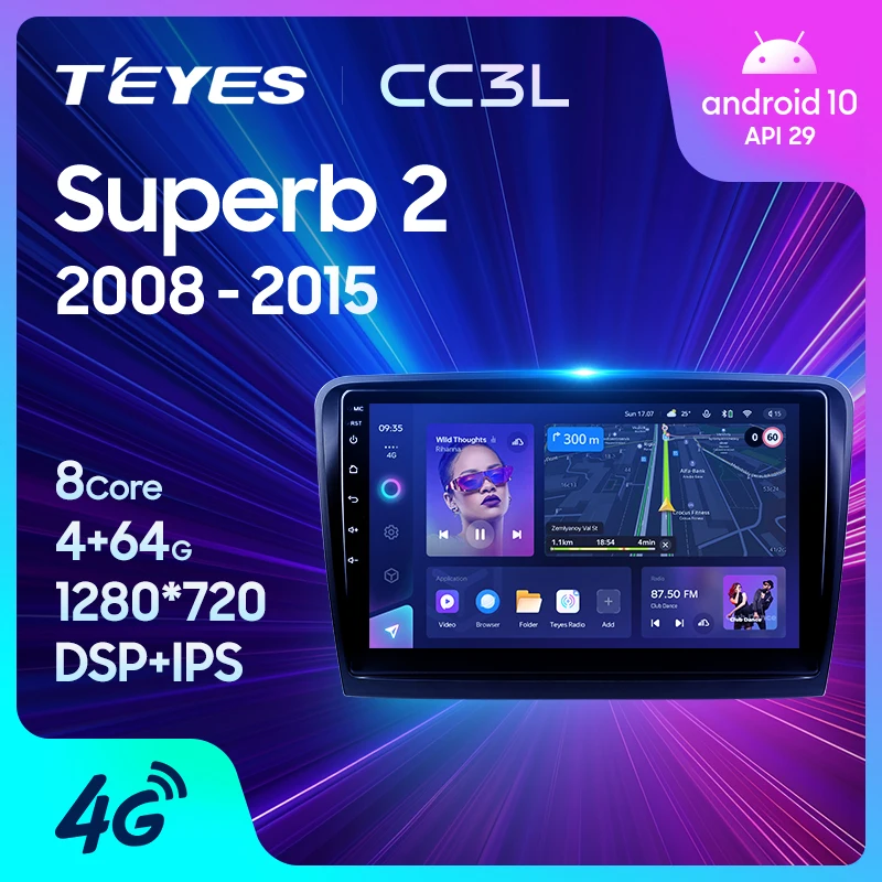 Teyes CC3L WiFi pre SkoDa Superb 2 B6 2008 - 2015 Car Multimedia Video Player navigácia Stereo Android No 2Din 2 DIN DVD