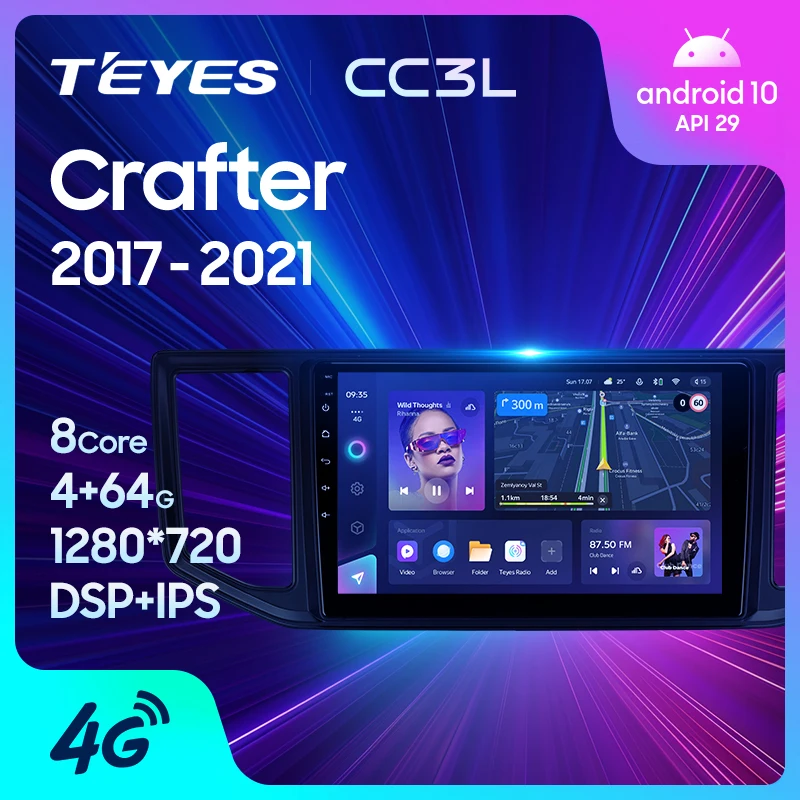 TEYES CC3L WiFi pre Volkswagen Crafter 2017 - 2021 Automobilie Multimedia Video Player navigácia stereofónny GPS Android č. 2Din 2 DVD DVD