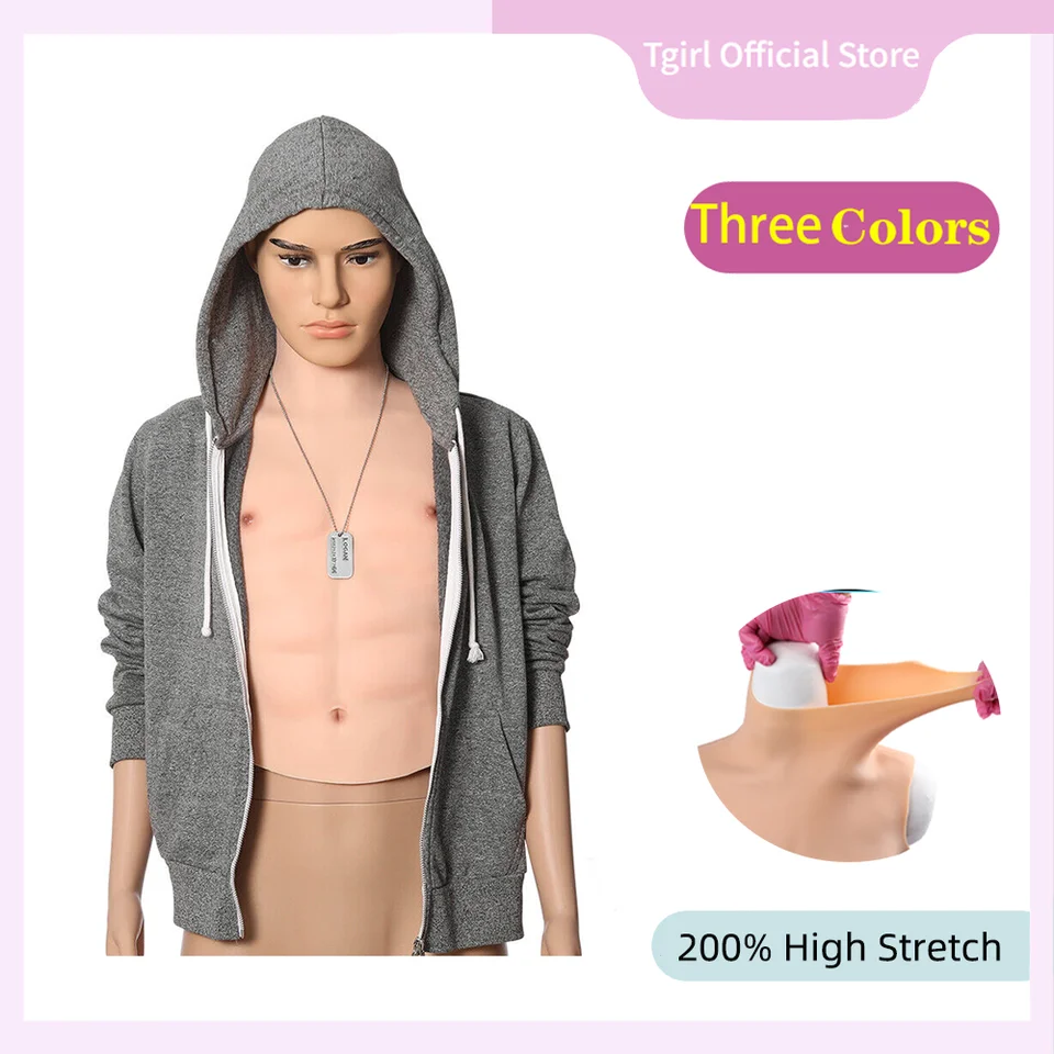 Tgirl mäkký silikónový muž umelá simulácia svaly falošné svalové brucho macho macho vysoký golier cosplay cosplay crossdress