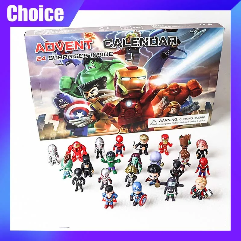 The Avengers Iron Man Christmas Advent Calendar Blind Box 24 Days X-Mas odpočítavanie kalendár Anime Cartoon Action figure