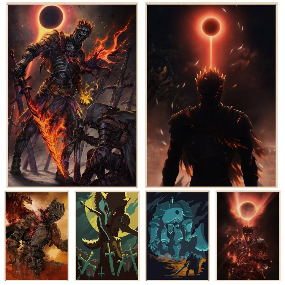 The Dark Souls 3 Art Plagát Kraft Paper Vintage plagát nástenná maľba maľba Štúdia dekorácie umenia nástenné nálepky