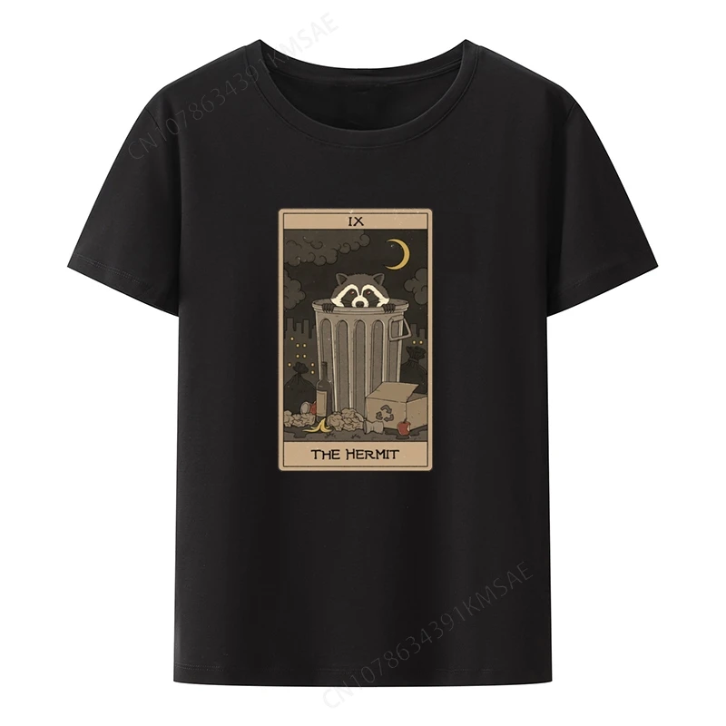 The Hermit-mývalové tarotové grafické tričko Funny Top Top Tee Camisa Dámske tričká Ženské oblečenie Komiksy rovnaký štýl Koszulki Goth