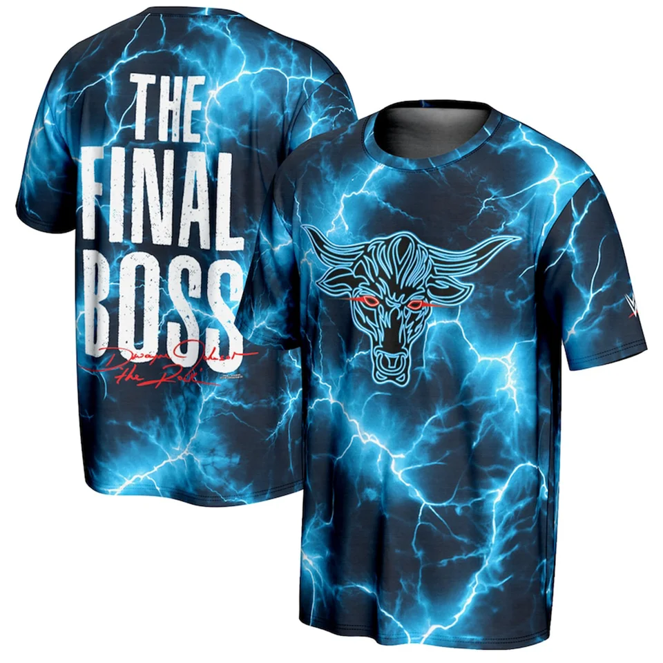 The Rock Prosphere Final Boss Tričko 3D tlačené pánske tričko módne športy WWE Pohodlné rýchle suché príležitostné rukávy
