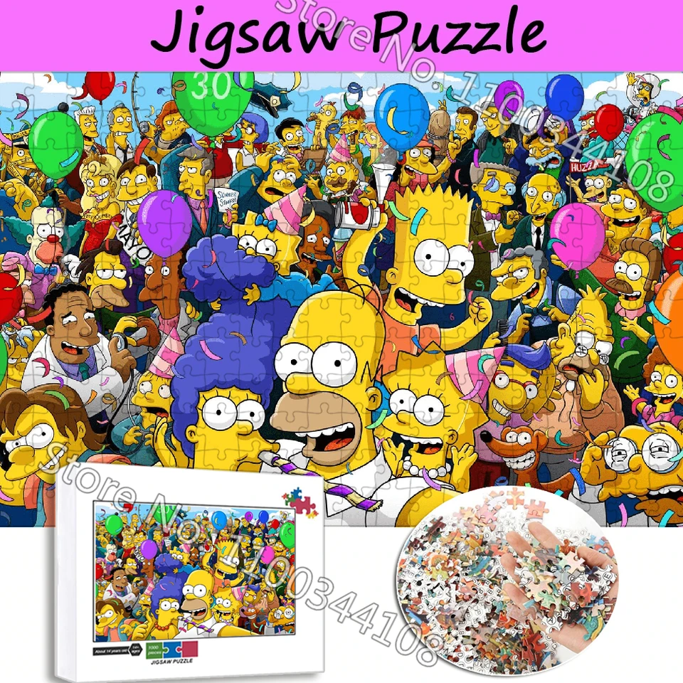 The Simpsons Jigsaw Puzzle Disney Movie 300/500/1000 kusy kartpajné drevené hádanky ručne vyrábané darčeky pre deti dekompresie hračiek