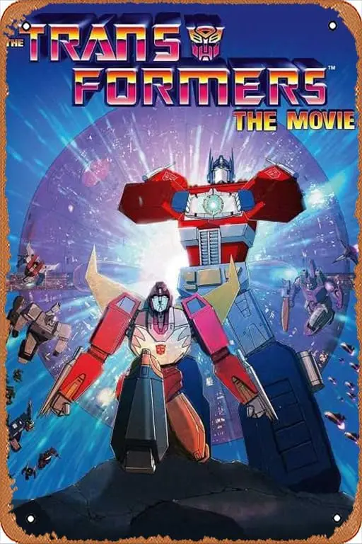The Transformers: The Movie (1986) Retro kovové znamenie pre záhradný klub Outdoor Indoor Home Wall Dekorative 8x12 palca