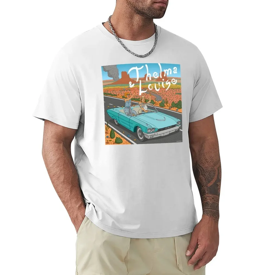 Thelma a Louise Art T-Shirt Blacks Colné blúzky pánske bavlnené tričká
